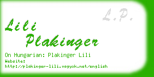 lili plakinger business card